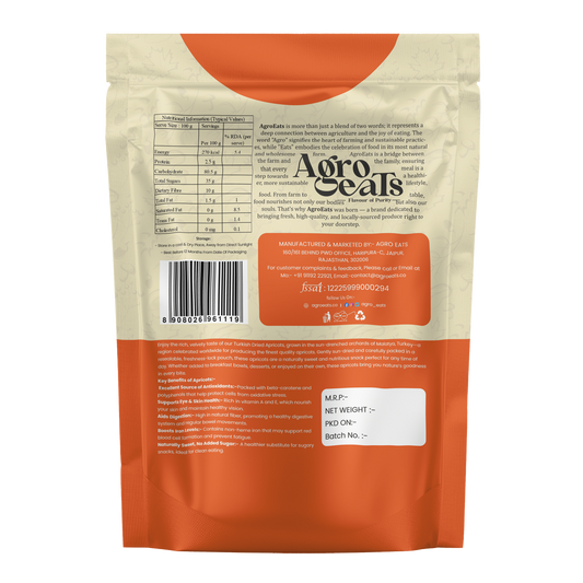Agroeats Premium Turkish Dried Apricots 250g Pack of 1 Natural Dry Fruits Gluten Free Healthy Snack Rich in Fiber and Antioxidants Ideal for Gifting Baking and Daily Consumption