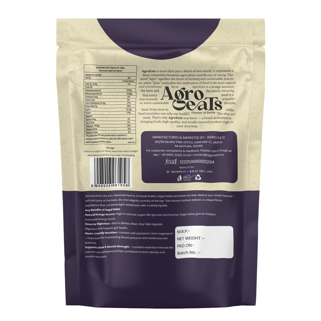 Agro Eats Premium Sagai Dates – 250g