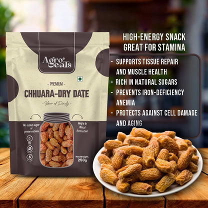 Agro Eats Dry Date Chhuara (Sukha Khajur) – 250g × 2
