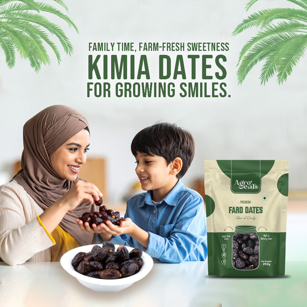 AGROEATS PREMIUM FARD DATES – 250g Pack | Natural Saudi Khajur | Nutritious & Naturally Sweet | No Added Sugar | Biodegradable Packaging | Ideal for Gifting & Daily Snacking