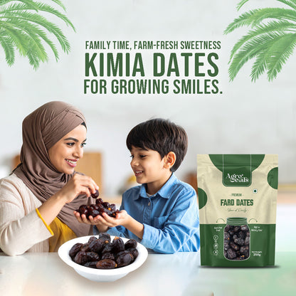 AGROEATS PREMIUM FARD DATES – 250g Pack | Natural Saudi Khajur | Nutritious & Naturally Sweet | No Added Sugar | Biodegradable Packaging | Ideal for Gifting & Daily Snacking
