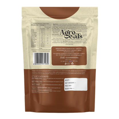 AGROEATS Pure California Almonds (Badam Whole), 250g – High in Protein, Fiber, Magnesium & Phosphorus | Healthy Nuts & Dry Fruits