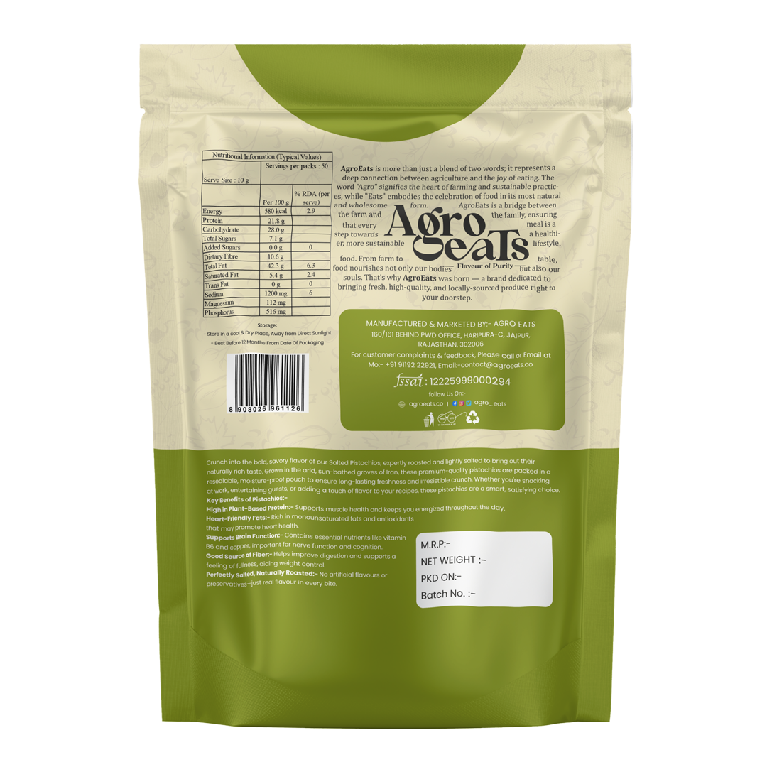Agro Eats Roasted Pistachios (Pista) – 250g × 2