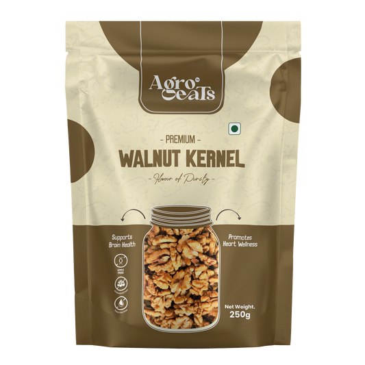 AGROEATS WALNUT KERNELS - 250g | Premium Shelled Walnuts (Akhrot Giri) | Rich in Protein, Iron & Antioxidants | Natural Dry Fruits | High Omega-3 Source | Healthy Snack