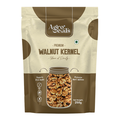 AGROEATS WALNUT KERNELS - 250g | Premium Shelled Walnuts (Akhrot Giri) | Rich in Protein, Iron & Antioxidants | Natural Dry Fruits | High Omega-3 Source | Healthy Snack | Pack of 2