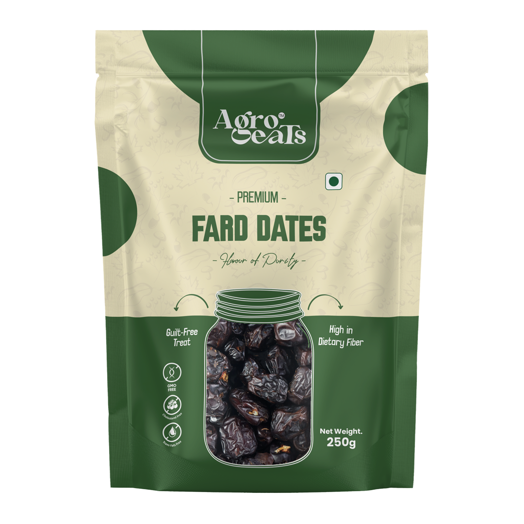 AGROEATS PREMIUM FARD DATES – 250g Pack | Natural Saudi Khajur | Nutritious & Naturally Sweet | No Added Sugar | Biodegradable Packaging | Ideal for Gifting & Daily Snacking