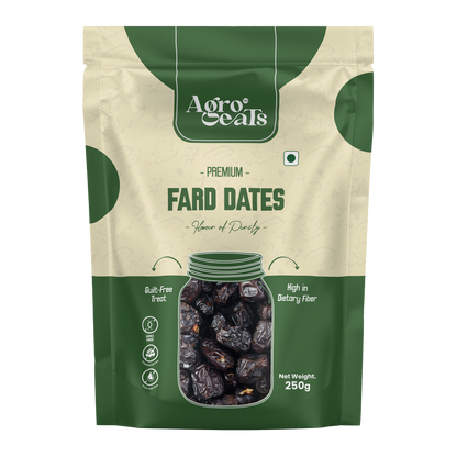 AGROEATS PREMIUM FARD DATES – 250g Pack | Natural Saudi Khajur | Nutritious & Naturally Sweet | No Added Sugar | Biodegradable Packaging | Ideal for Gifting & Daily Snacking