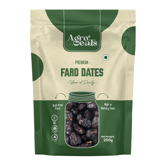 AGROEATS PREMIUM FARD DATES – 250g Pack | Natural Saudi Khajur | Nutritious & Naturally Sweet | No Added Sugar | Biodegradable Packaging | Ideal for Gifting & Daily Snacking