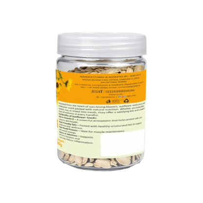 AGROEATS SEEDS 100g JAR | Raw & Edible | High in Protein, Fiber & Vitamins | Non-GMO | Healthy Snack & Diet Food | Nutrient-Rich Seeds for Cooking & Eating (100G, SUNFLOWER)